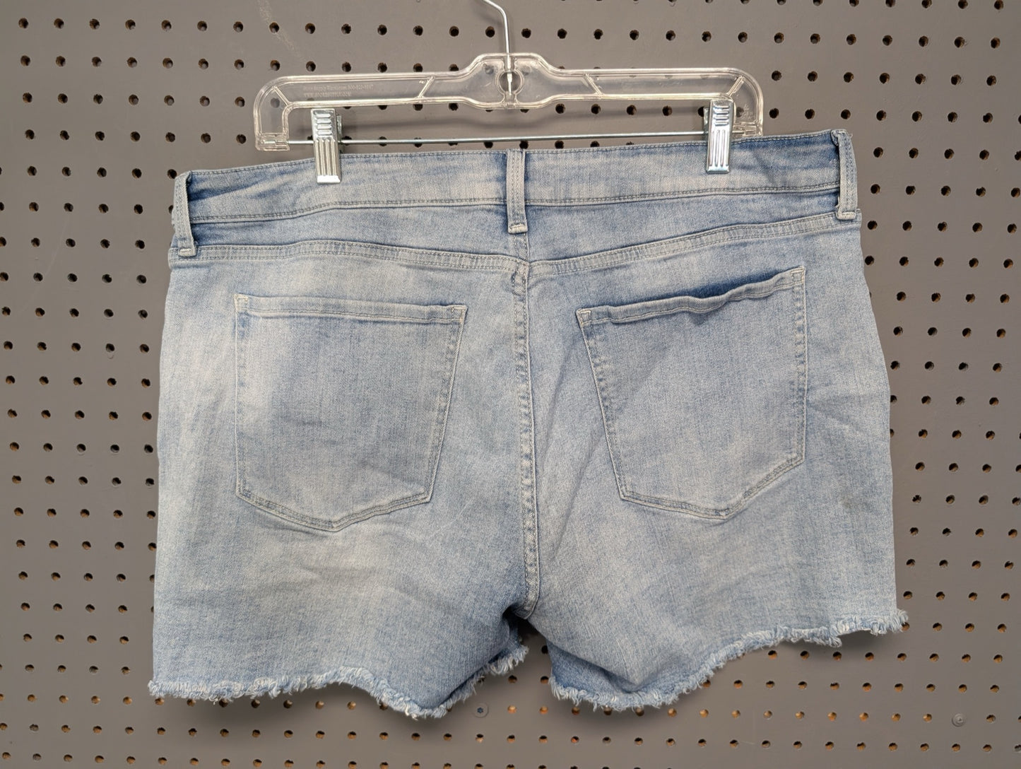 Arizona Jean Co women's light wash cutoff shorts back view