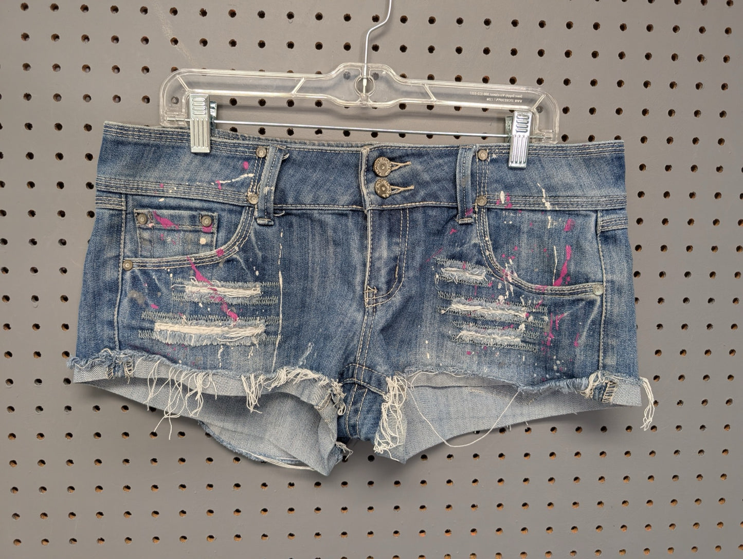 Almost Famous Y2K distressed cutoff shorts front view