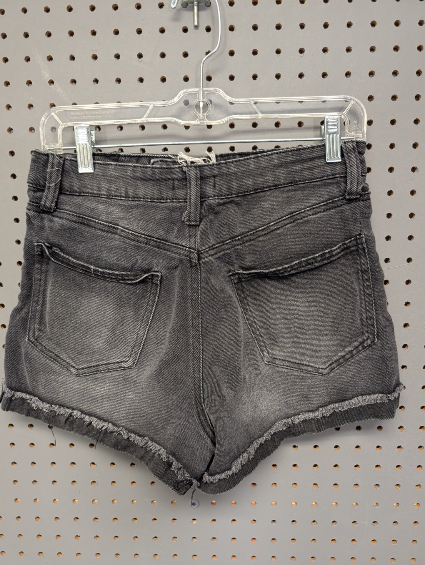 No Boundaries faded black cutoff shorts back view