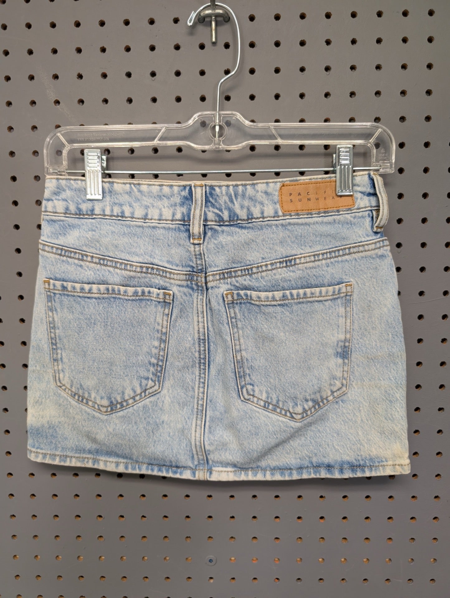 PacSun denim mini skirt back view