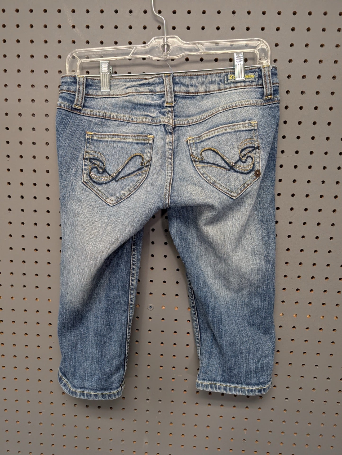 Zco denim capris back with embellished pockets