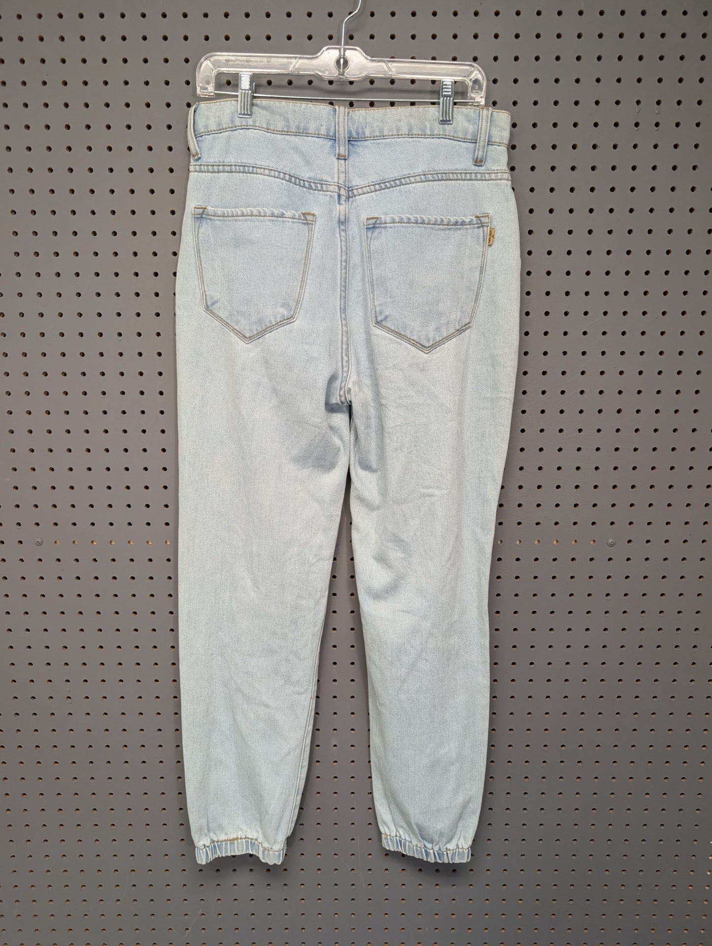 Back of Vibrant MIU denim joggers