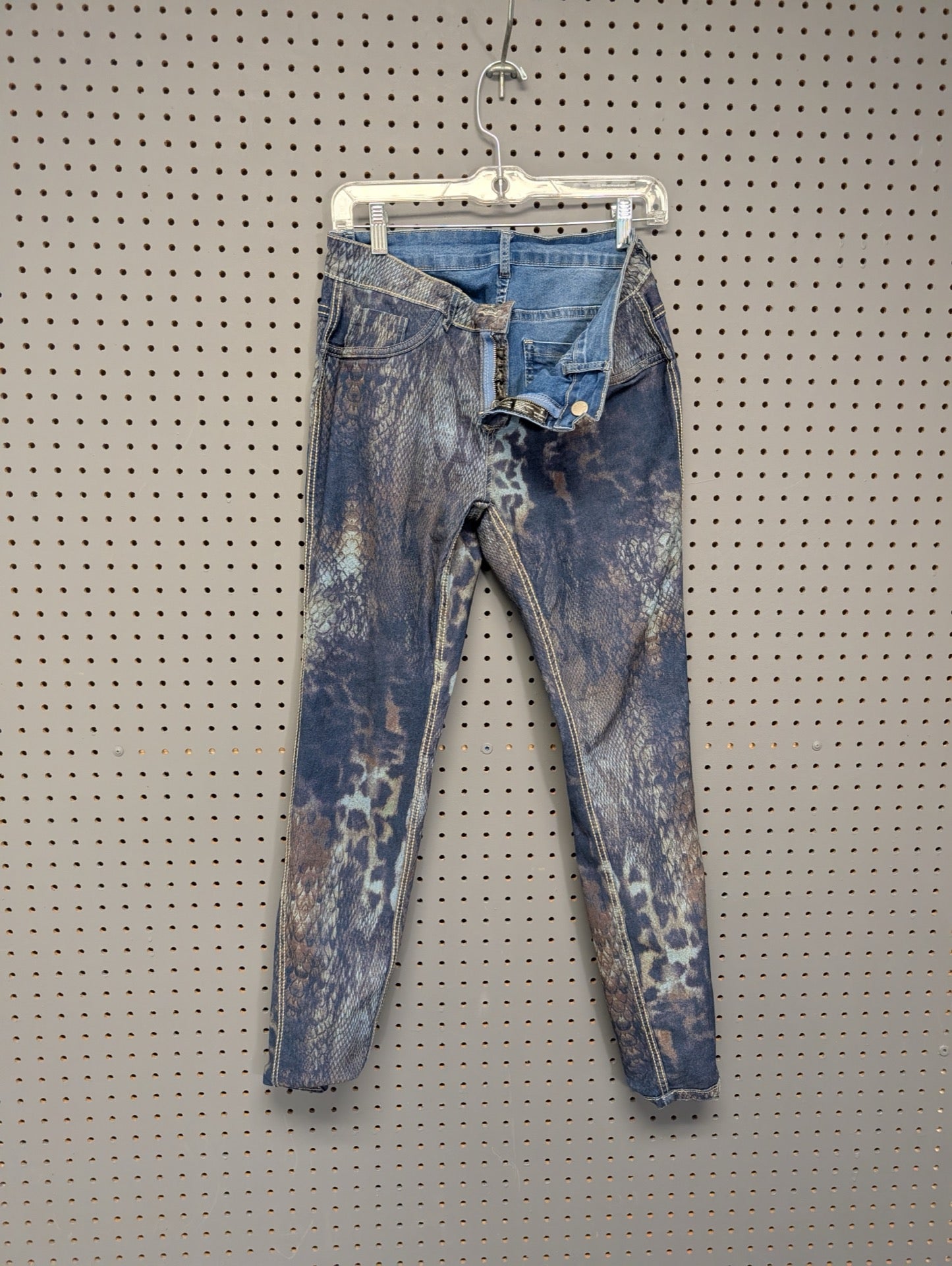 Full view of Venus animal print jeans