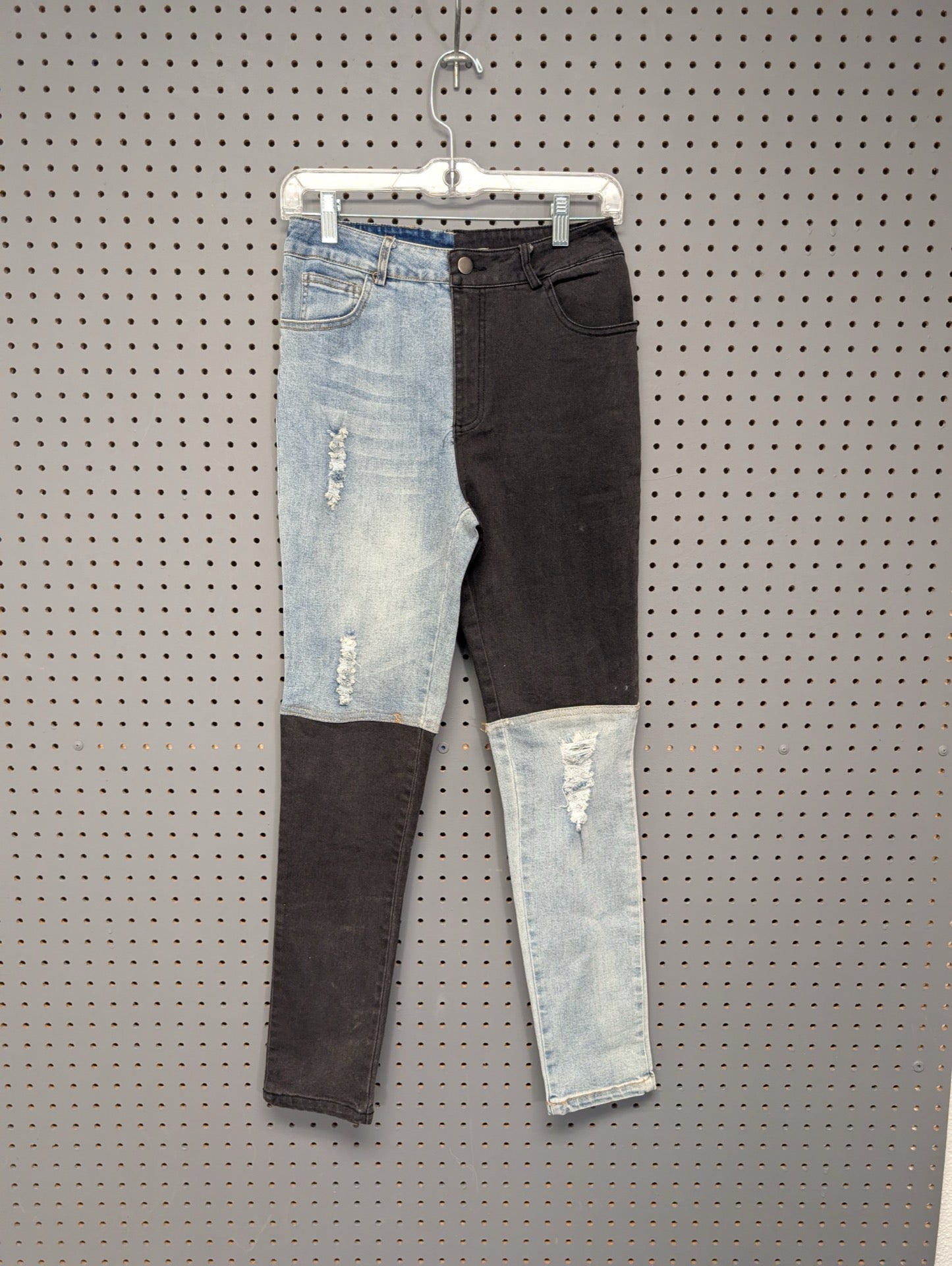 Front of Rehab Lab two tone jeans