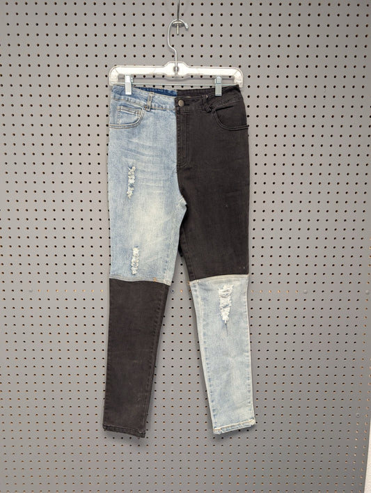 Front of Rehab Lab two tone jeans