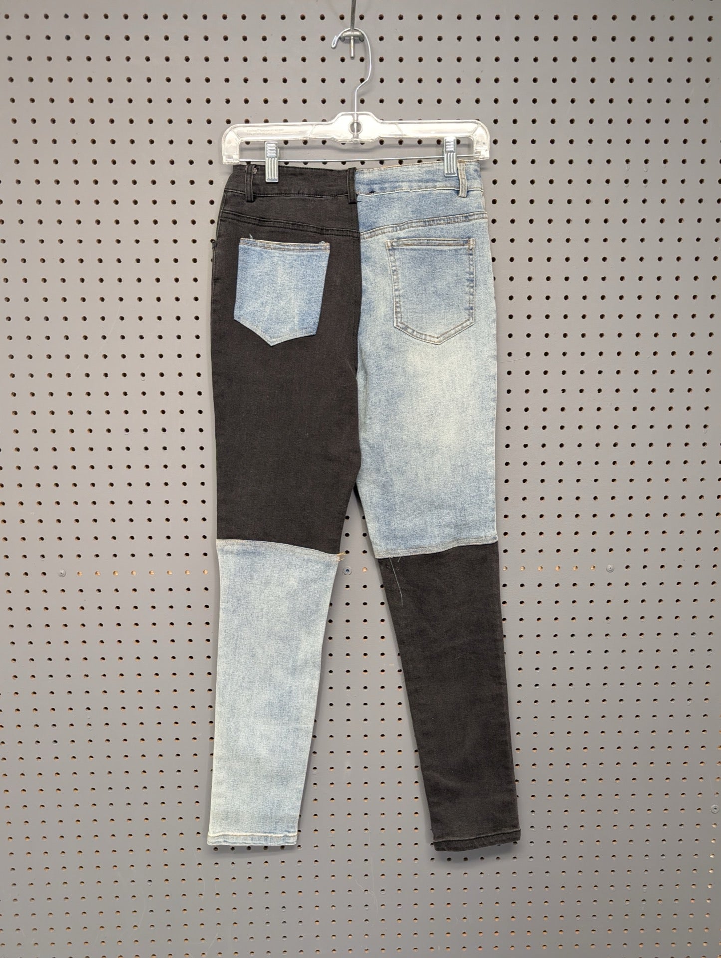 Back of Rehab Lab color block jeans