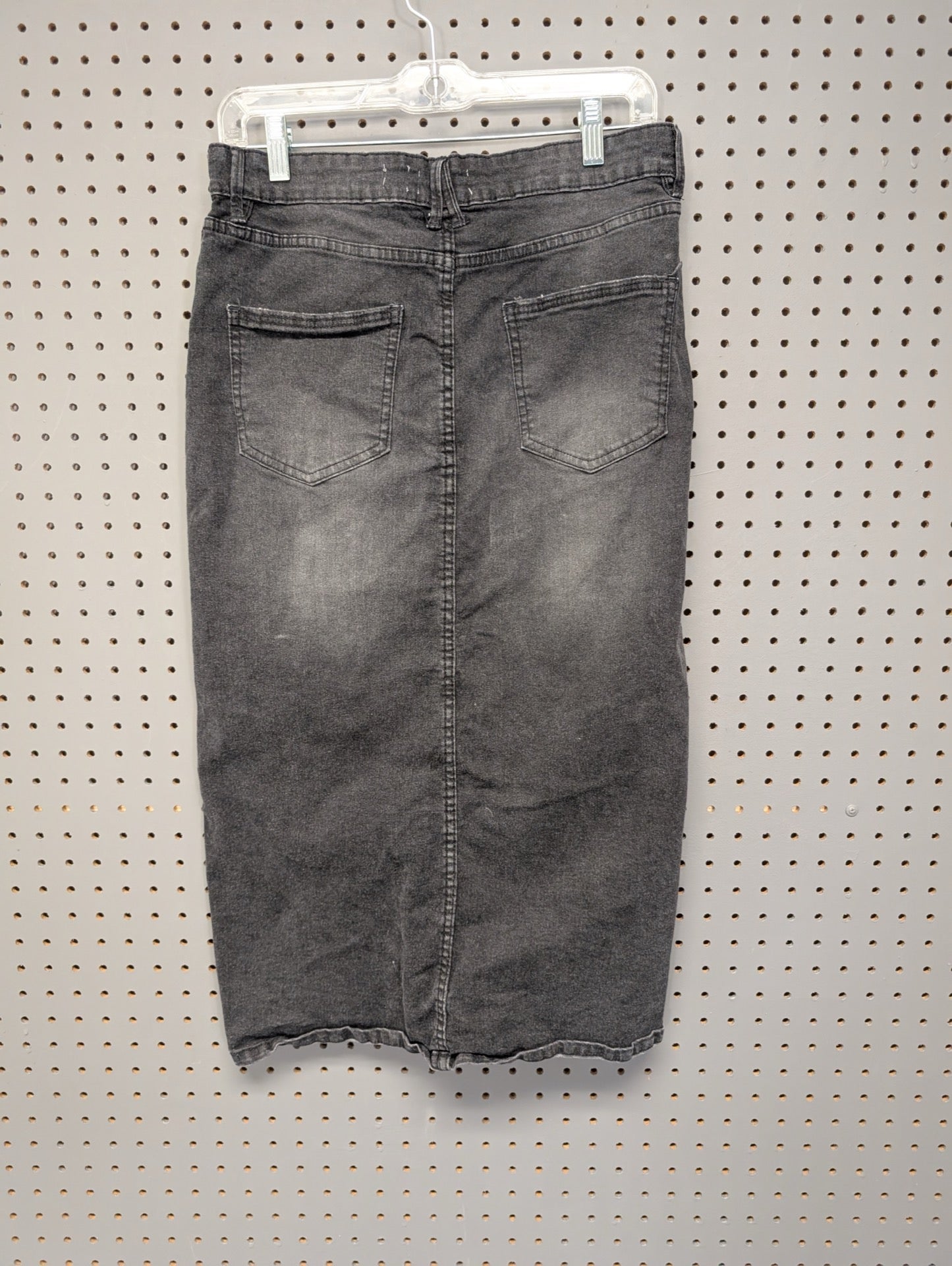 Back view of Serra denim skirt