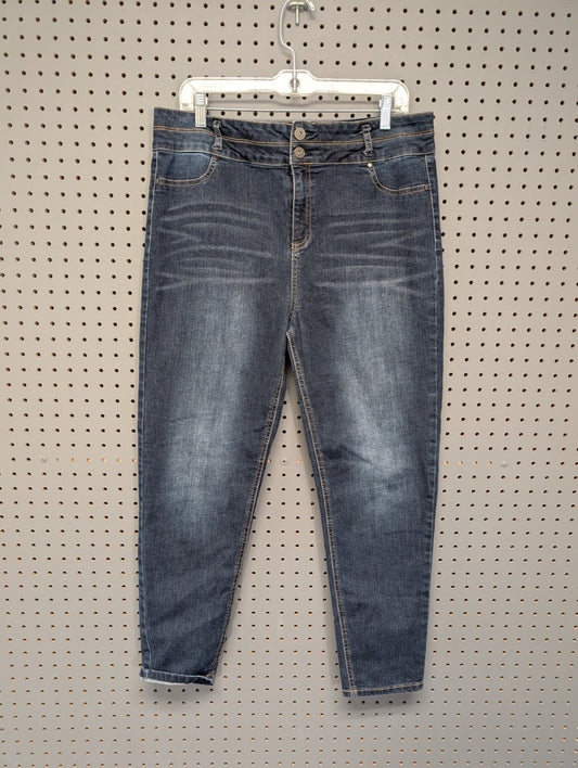 Front of Tinseltown size 17 dark wash jeans