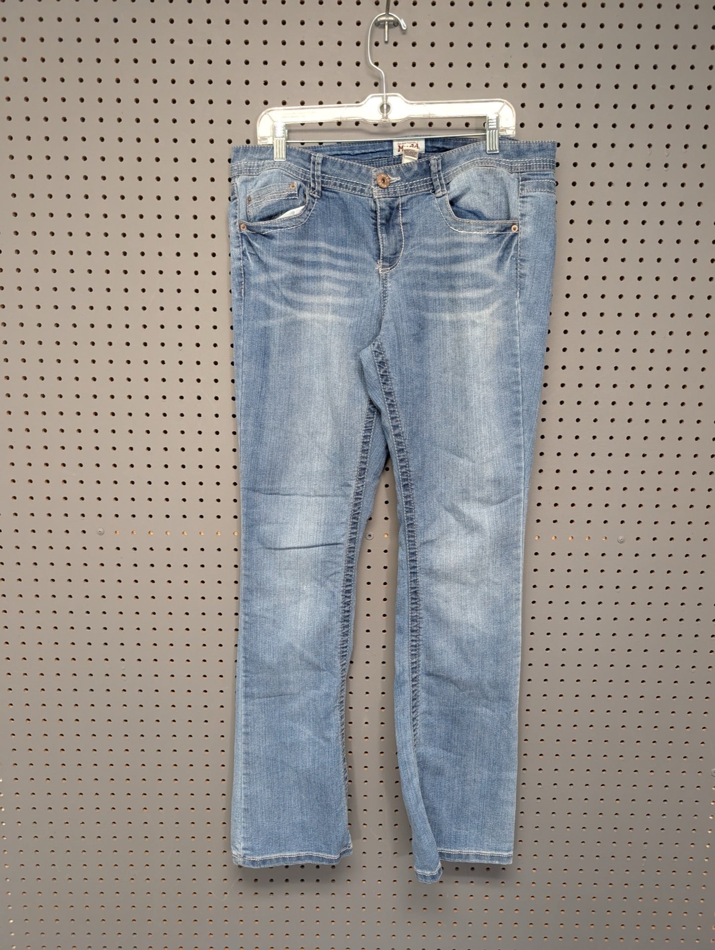 Front of Mudd size 15 contrast stitch jeans