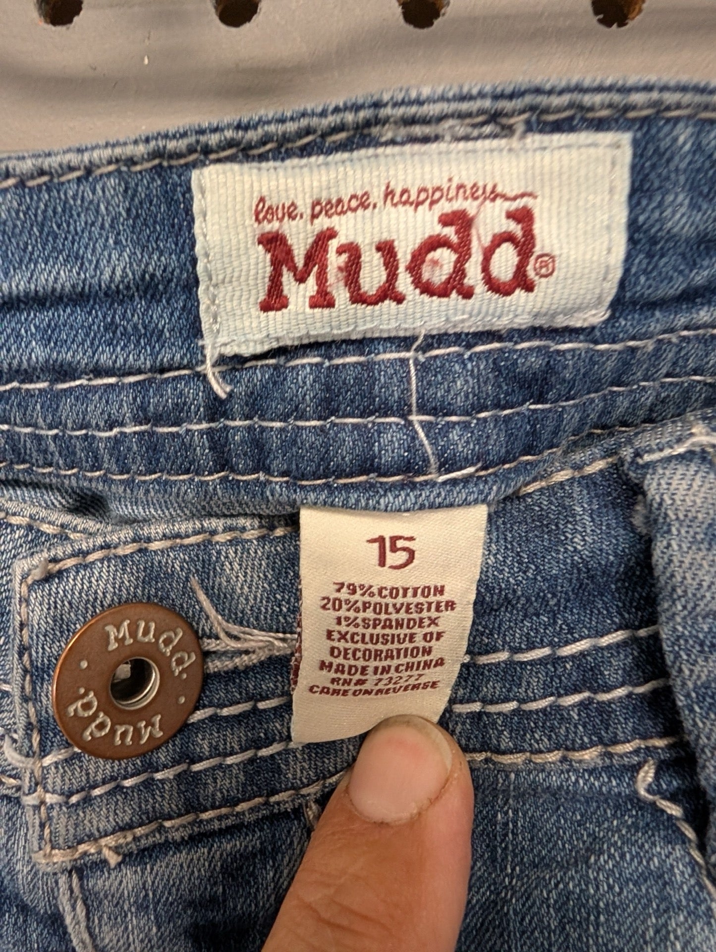 Tag for Mudd jeans size 15