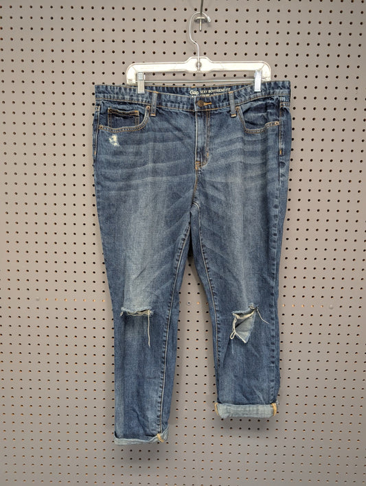 Front of Gap size 14 boyfriend jeans