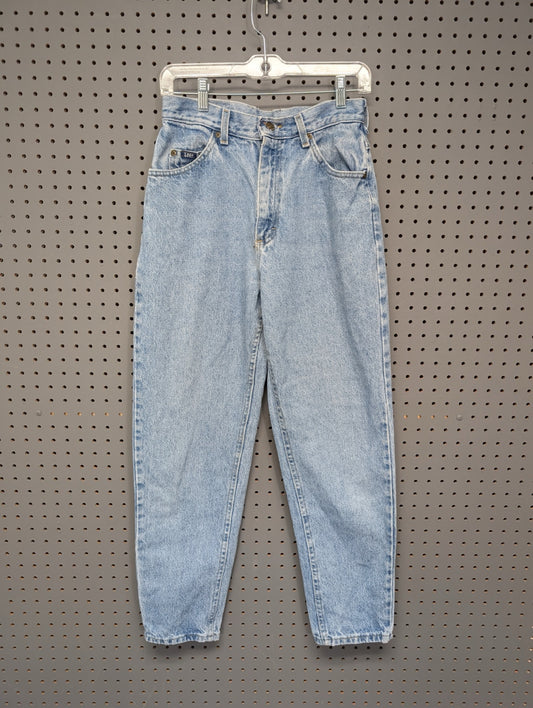 Front view of vintage Lee high waisted mom jeans