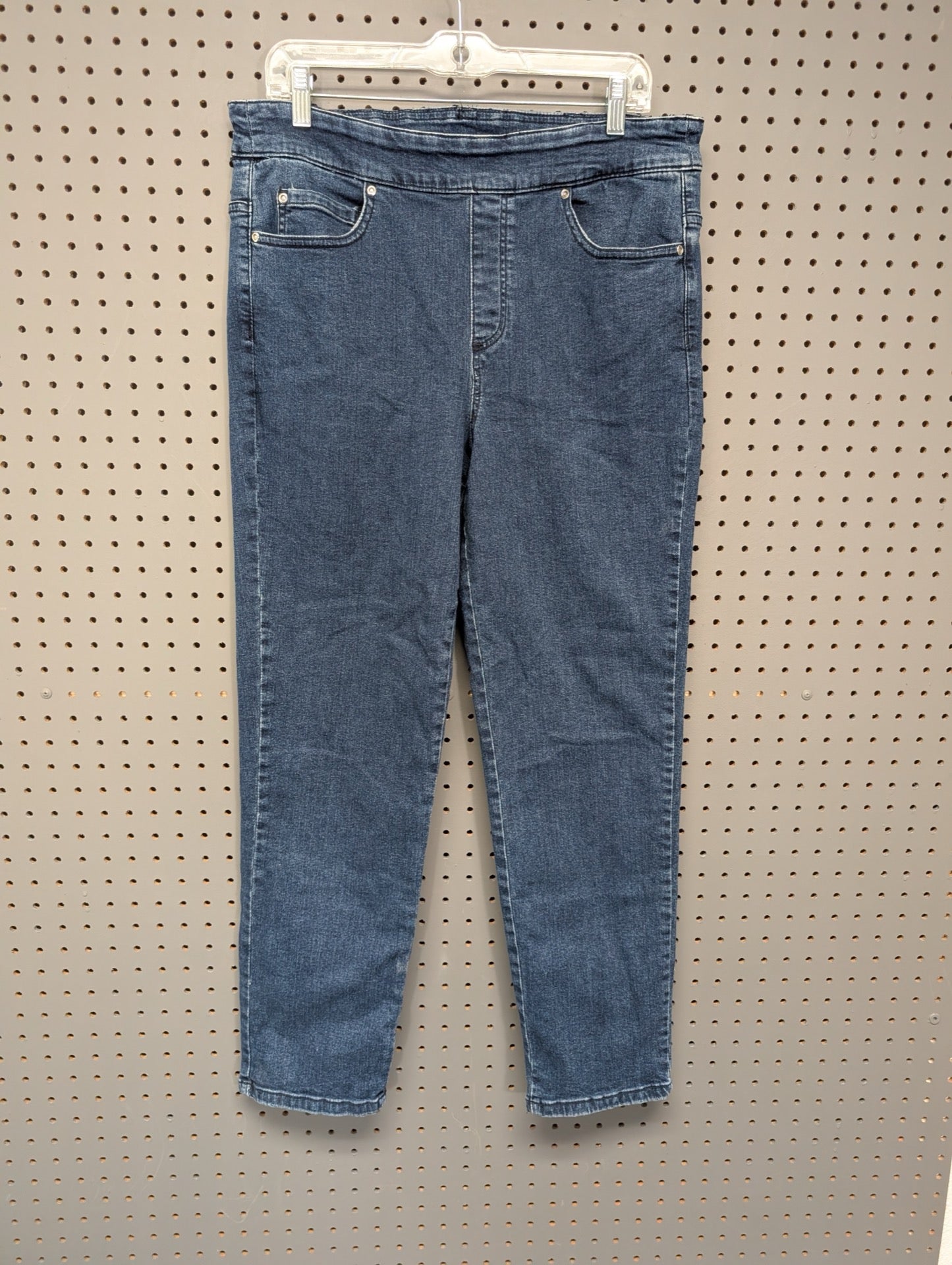 Front view of Allison Daley pull-on dark wash jeans