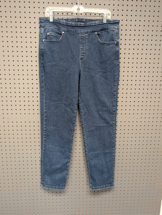 Front view of Allison Daley pull-on dark wash jeans