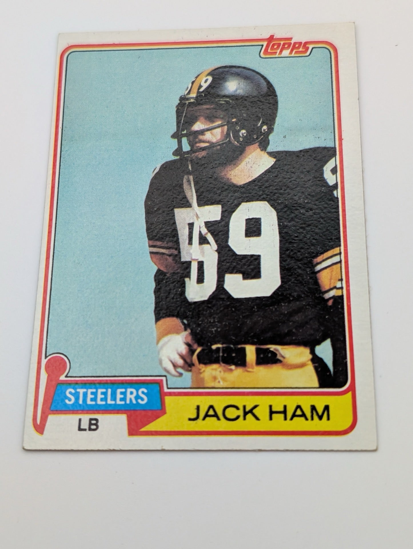 Front view of 1981 Topps Jack Ham football card