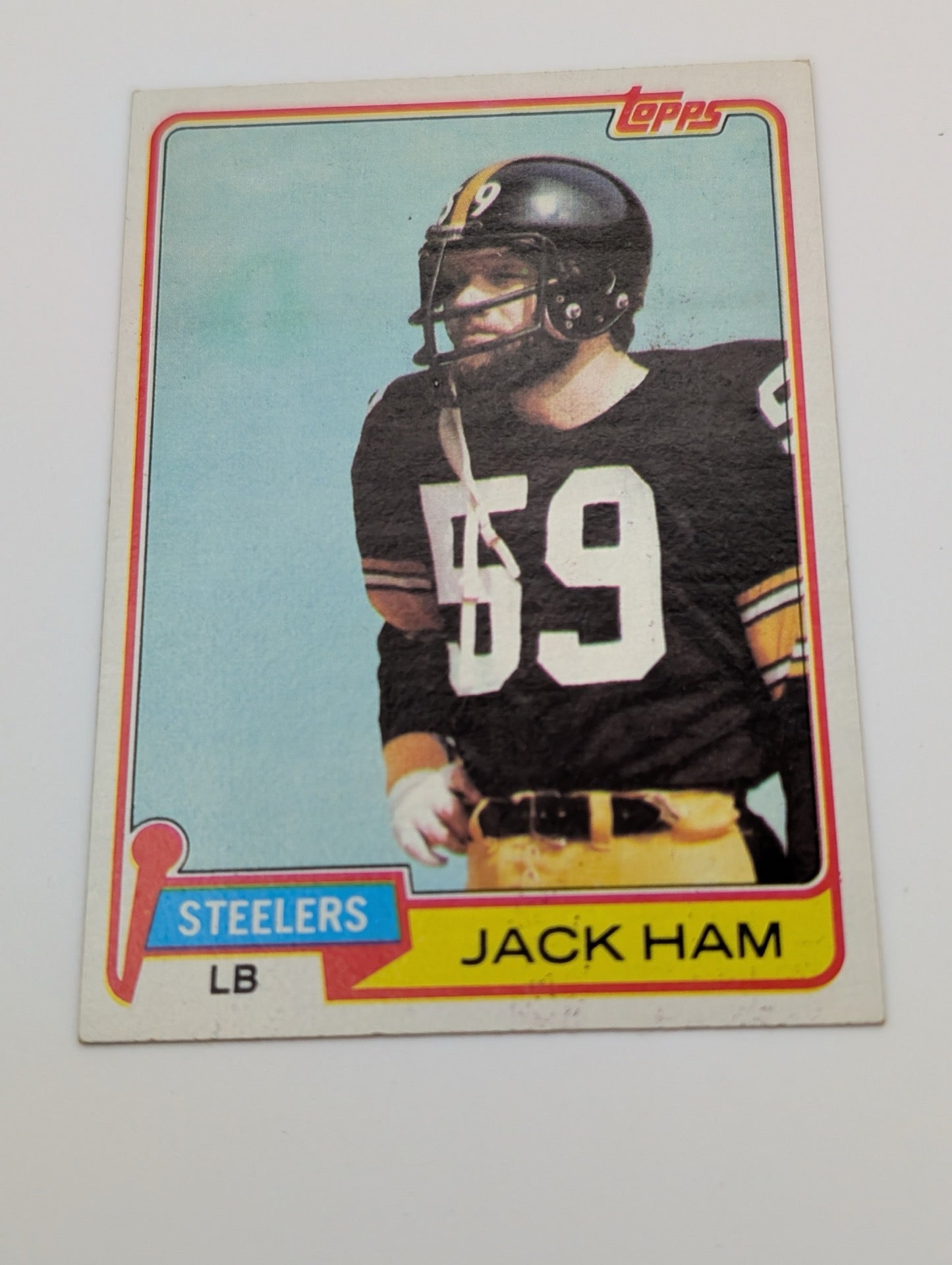 Front view of 1981 Topps Jack Ham football card