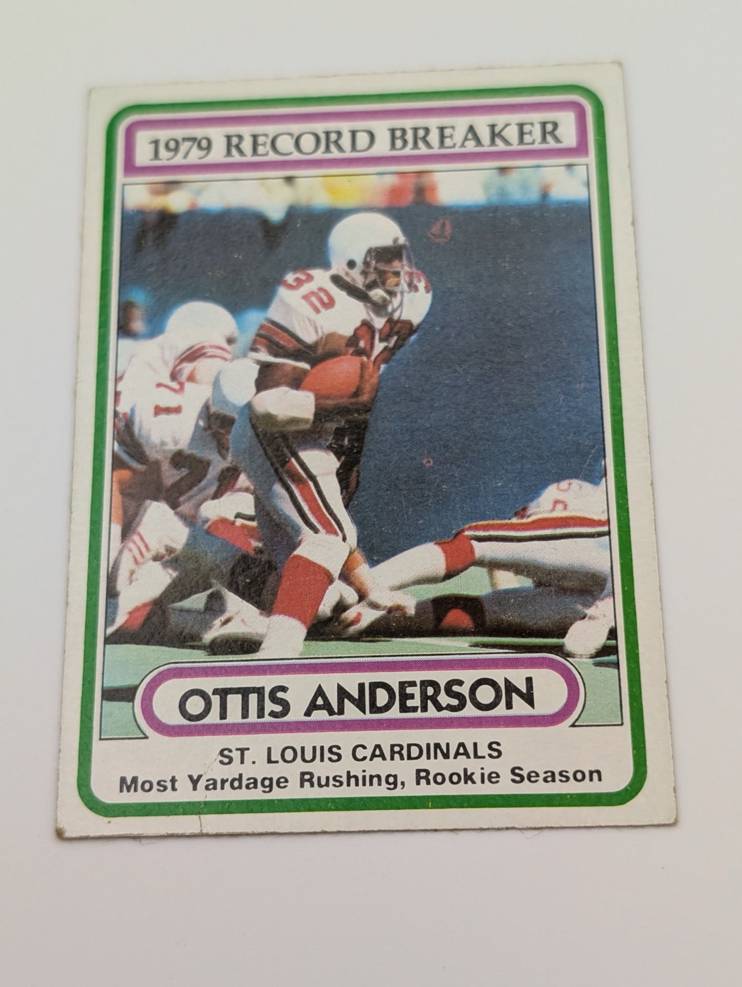 Front of 1980 Topps Ottis Anderson #1 football card