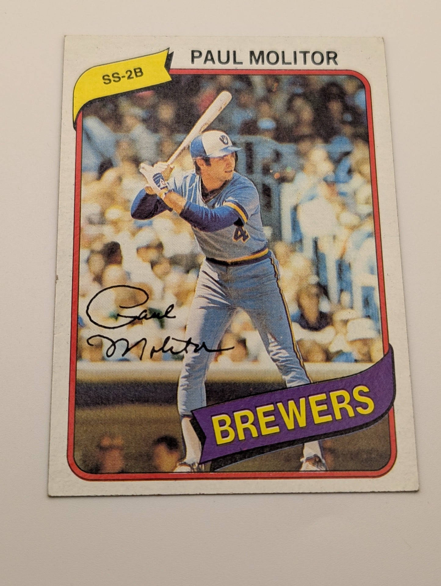 Front of 1980 Topps Paul Molitor #406 baseball card