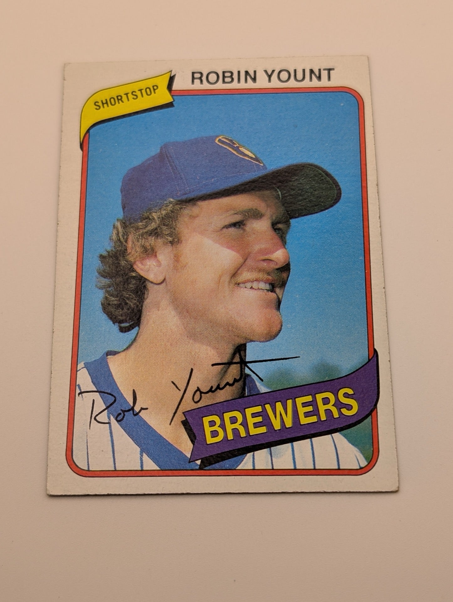Front of 1980 Topps Robin Yount card