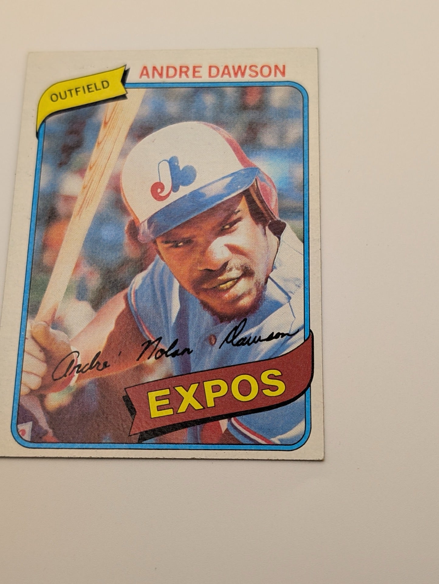 Front of 1980 Topps Andre Dawson card