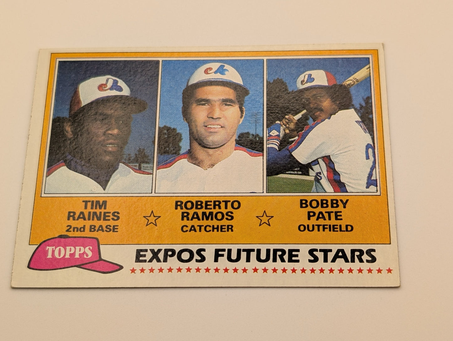 Front of 1981 Topps Tim Raines Rookie card