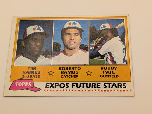 Front of 1981 Topps Tim Raines Rookie card