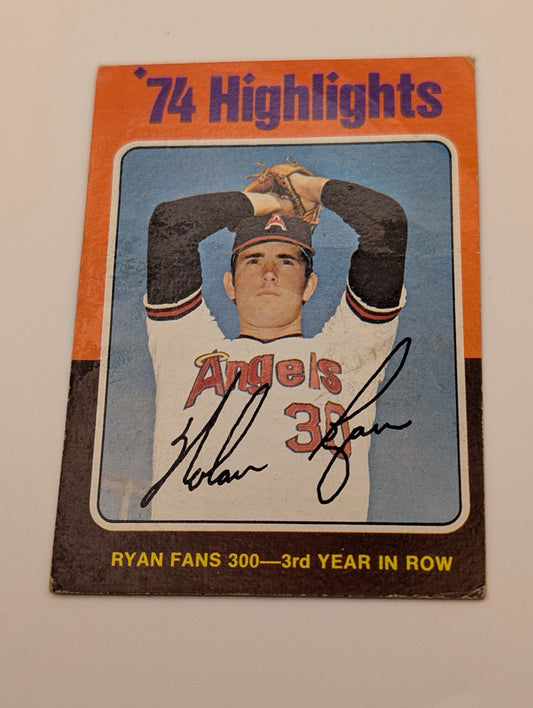 Front of 1975 Topps Nolan Ryan Highlights card