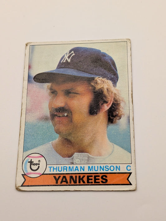 Front of 1979 Topps Thurman Munson baseball card