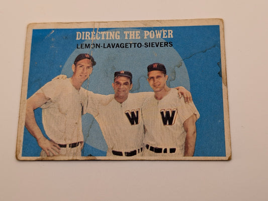 Front of 1958 Topps Directing The Power card