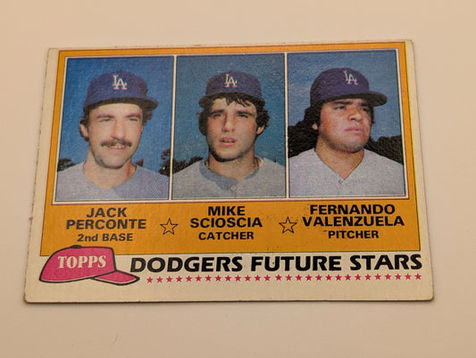 Front of 1981 Topps Dodgers Future Stars card