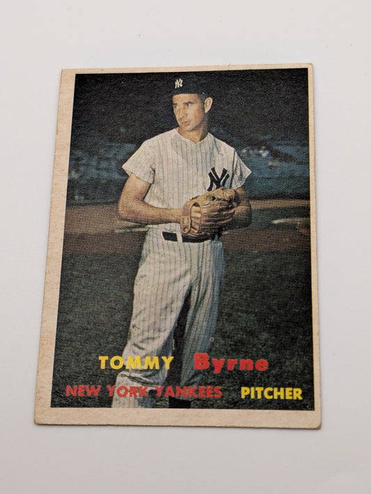 Front of 1957 Topps Tommy Byrne #108 baseball card