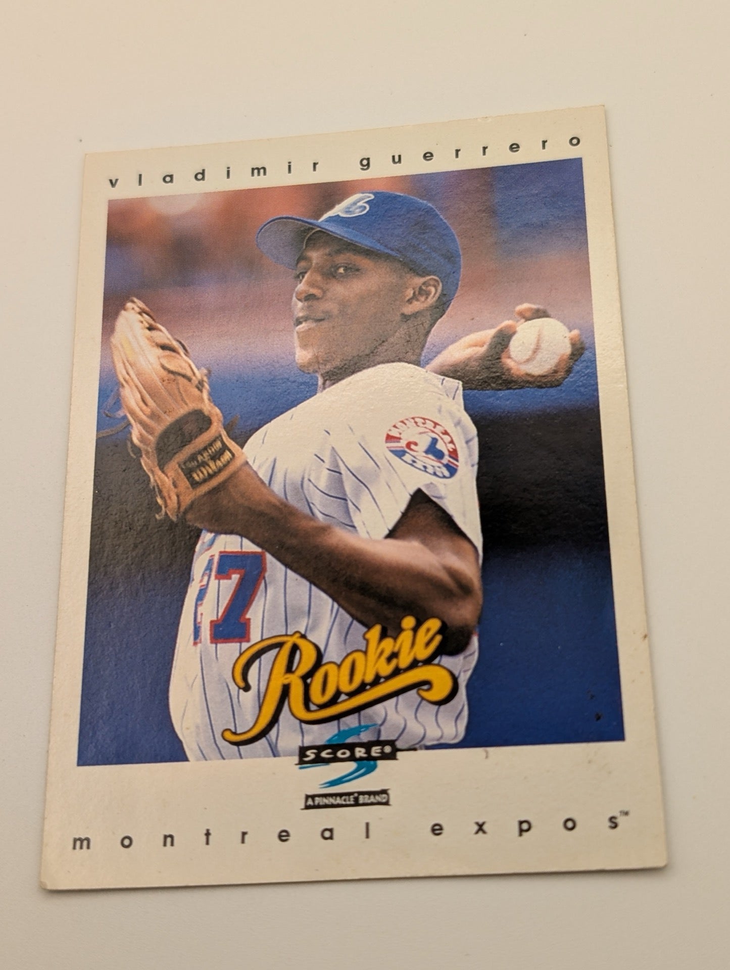 Front of 1997 Score Pinnacle Vladimir Guerrero Rookie card