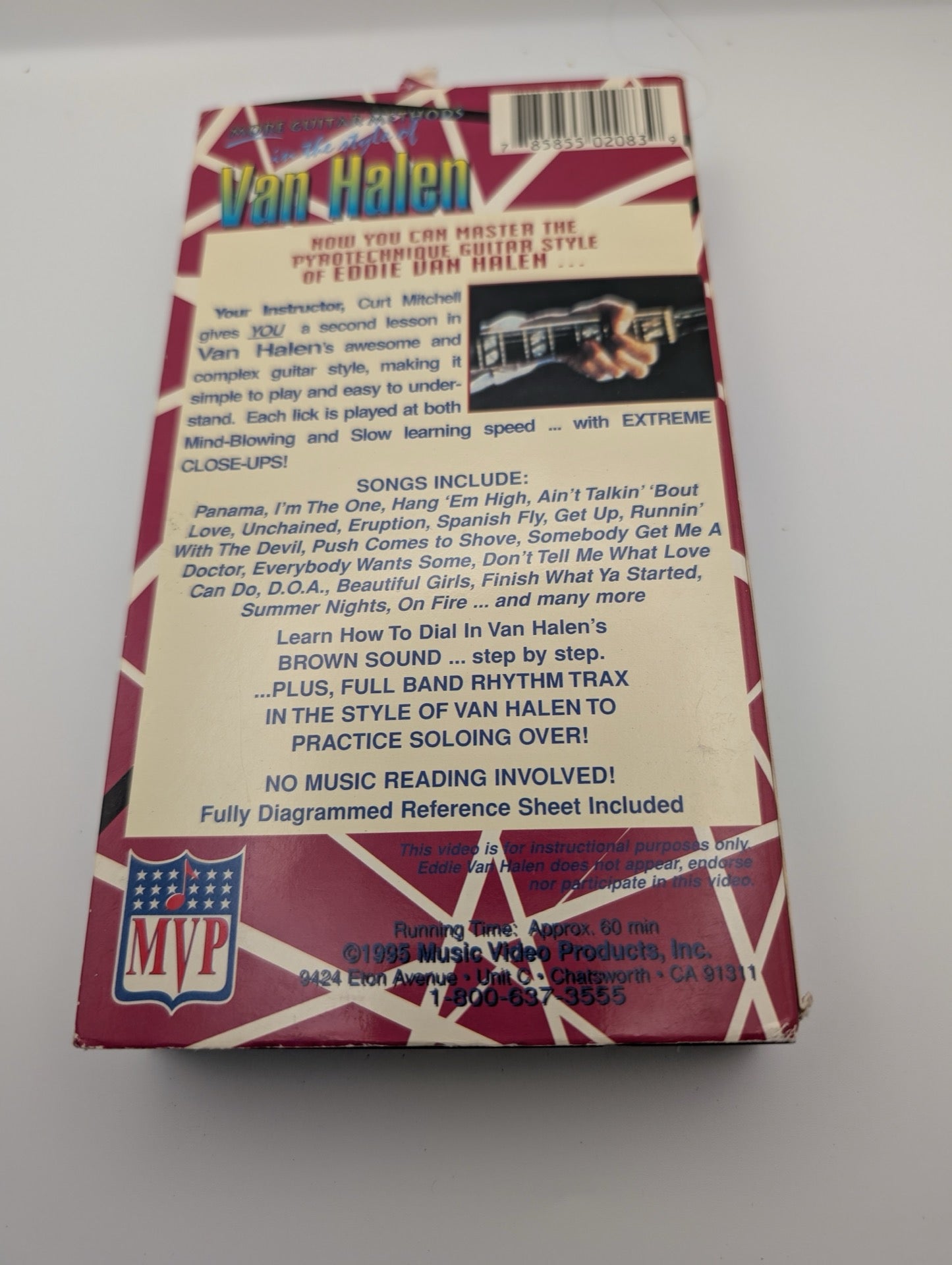 Back cover of Van Halen Guitar Methods VHS