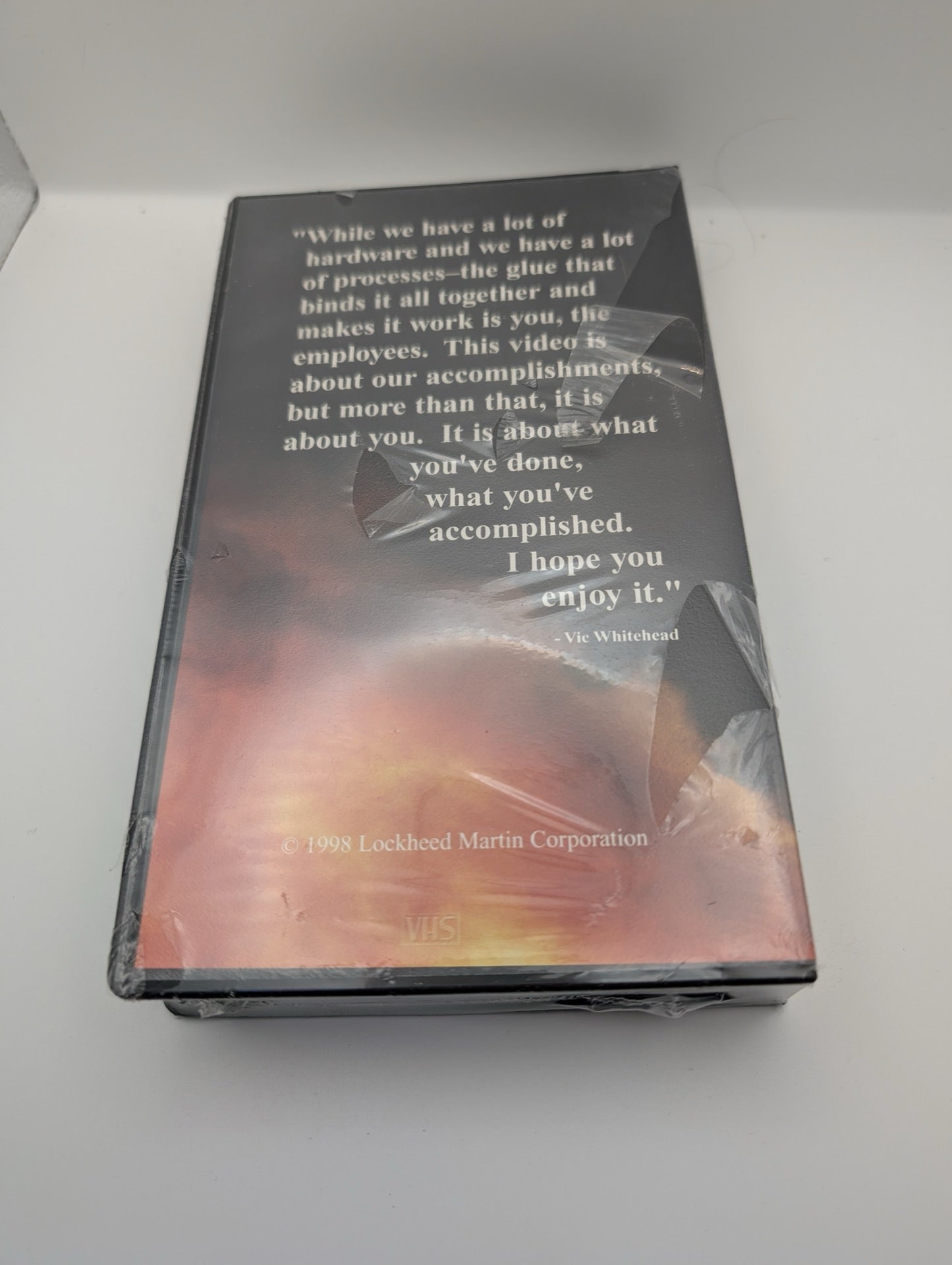 Back cover of sealed Lockheed Martin VHS