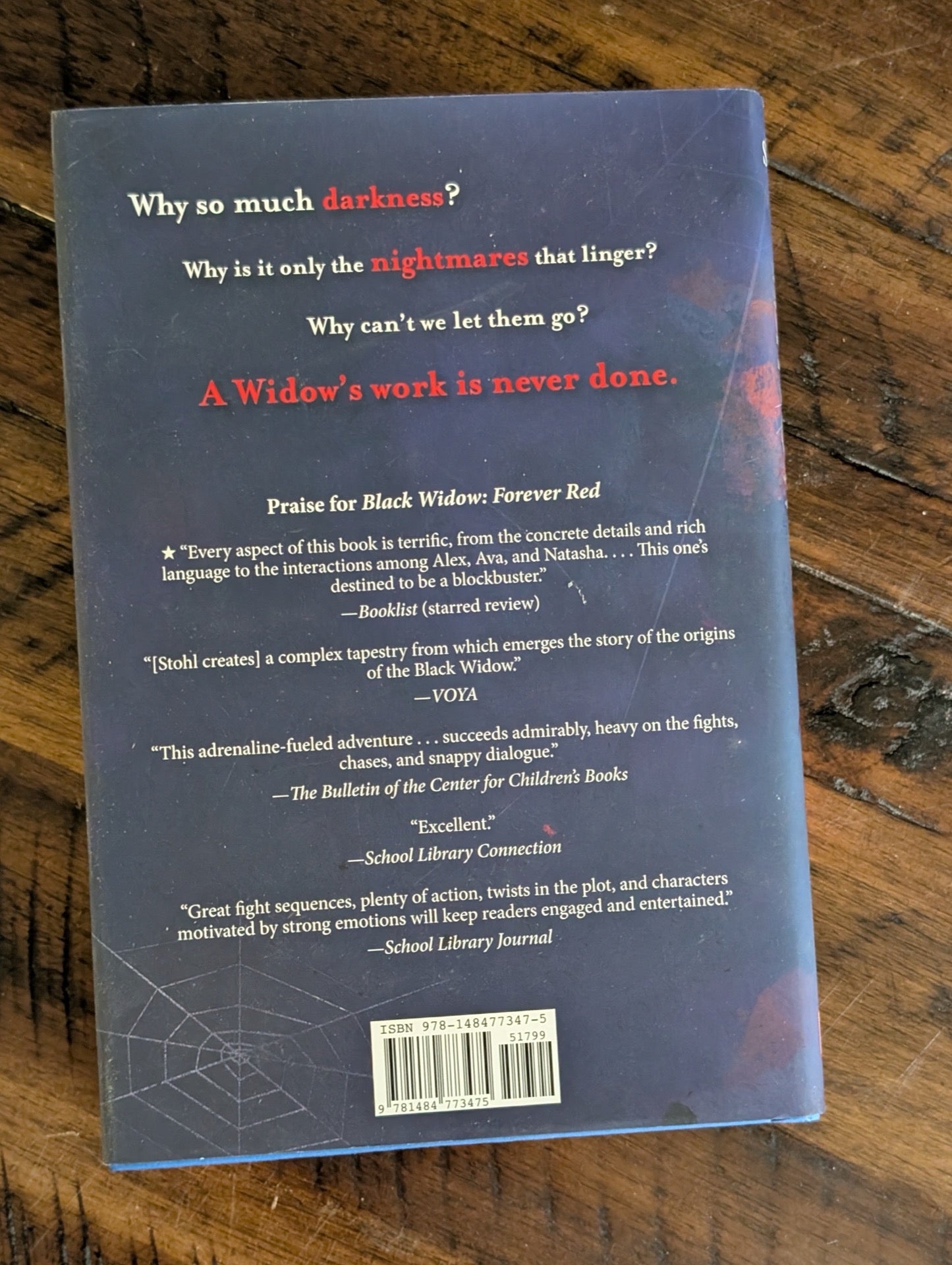 Back cover of Black Widow Red Vengeance with reviews
