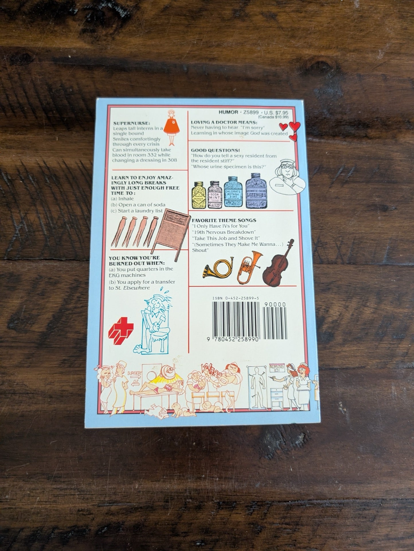 Back cover with humorous quotes