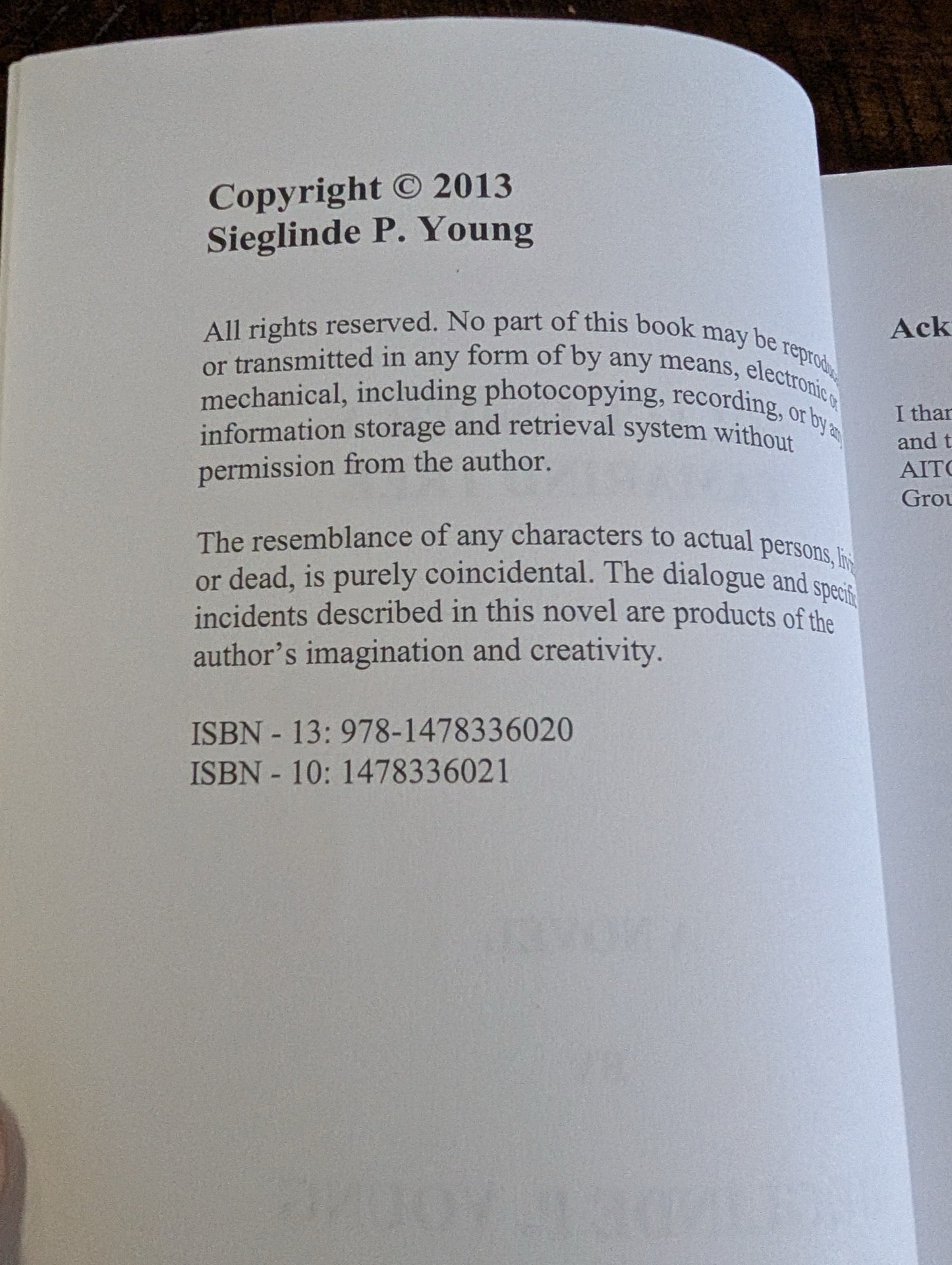 Copyright page of Solace Under A Tamarind Tree