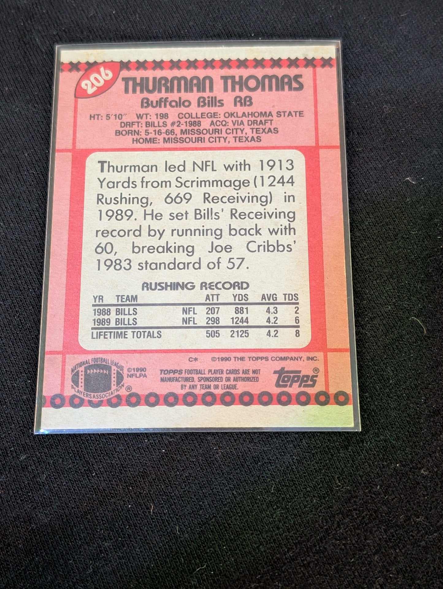 Thurman Thomas HOF Bills Legend Lot (7) 90s Topps Pro Set UD Inserts MVP