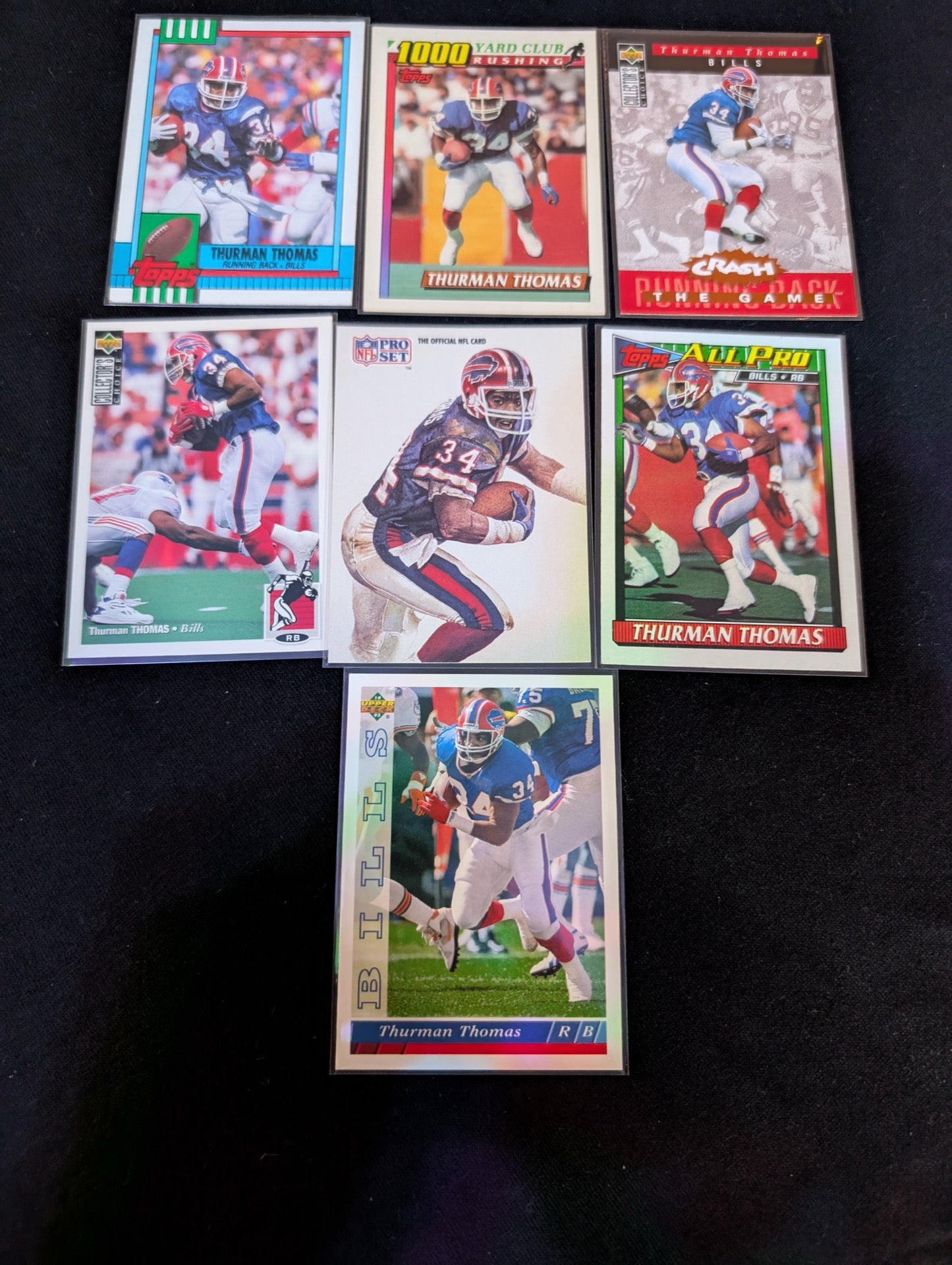 Thurman Thomas HOF Bills Legend Lot (7) 90s Topps Pro Set UD Inserts MVP