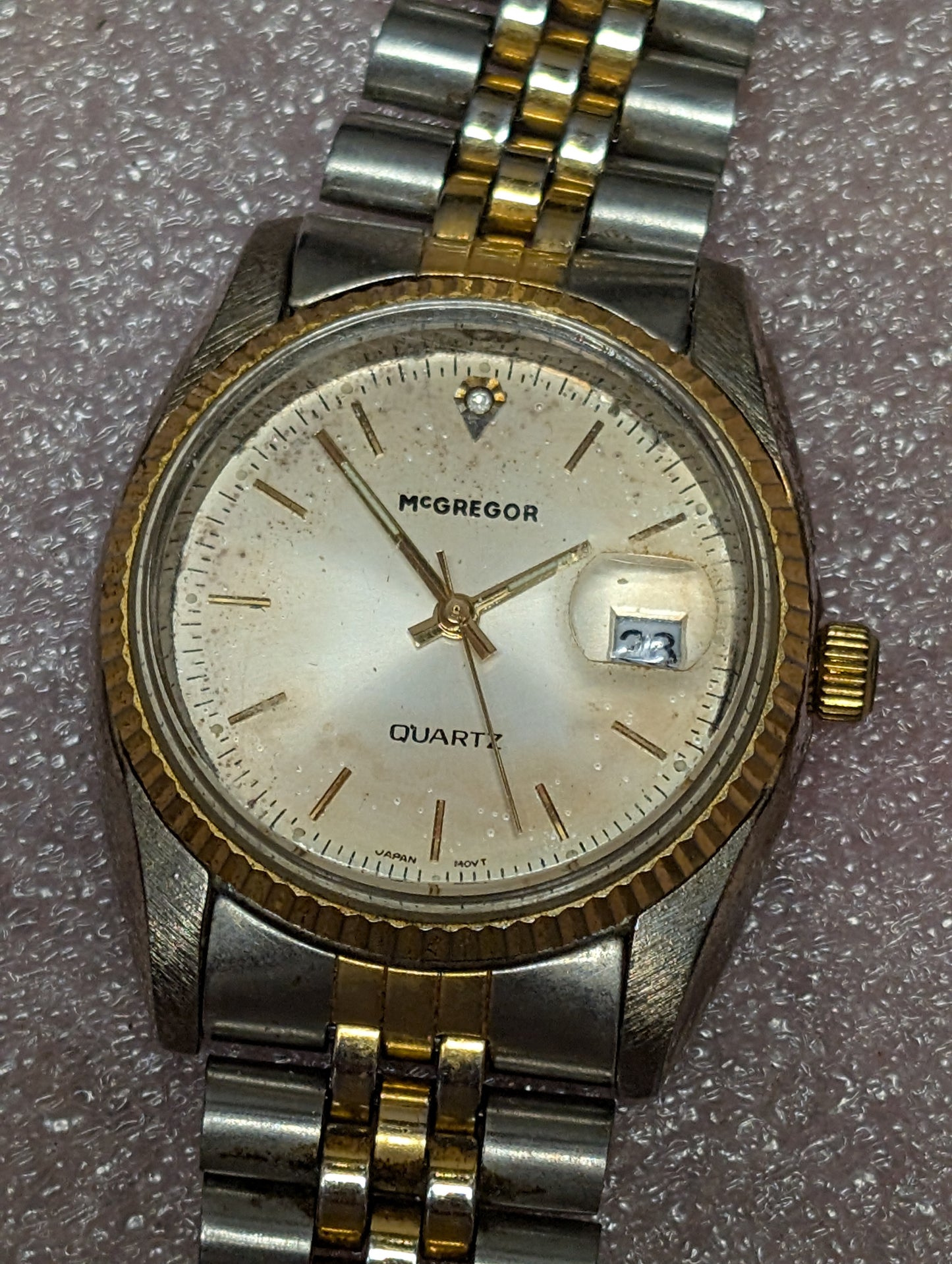 Men's McGregor Quartz Watch Two-Tone Fluted Bezel Datejust Style