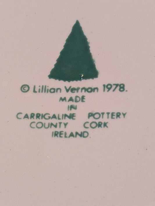 Vintage Lillian Vernon Collector Plate Christmas 1978 Carrigaline Pottery Ireland