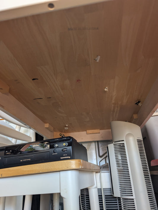 Farmhouse dining table with three chairs