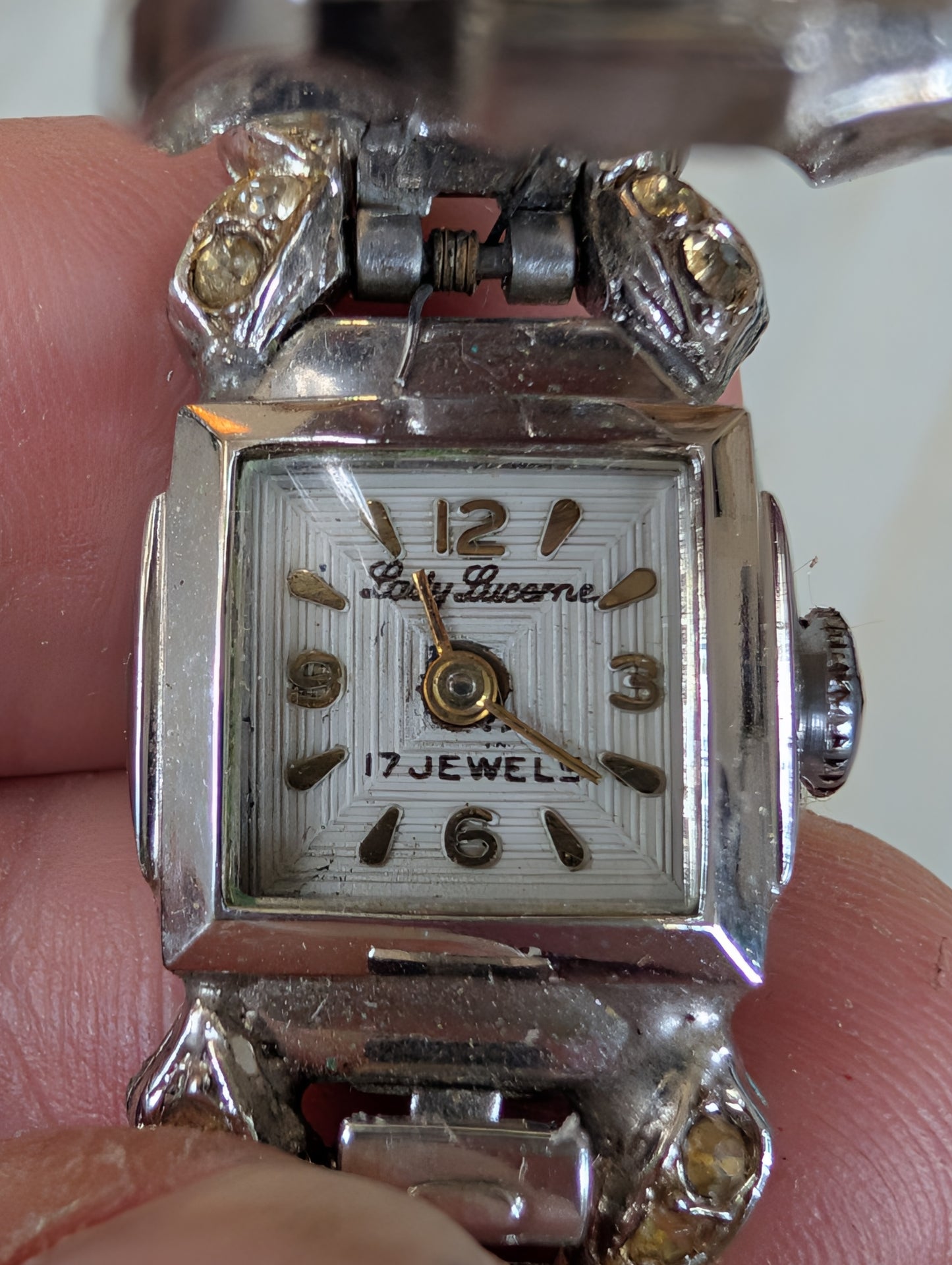 Women's Lucerne Quartz Watch Silver-Tone Rhinestone Bracelet (Untested)